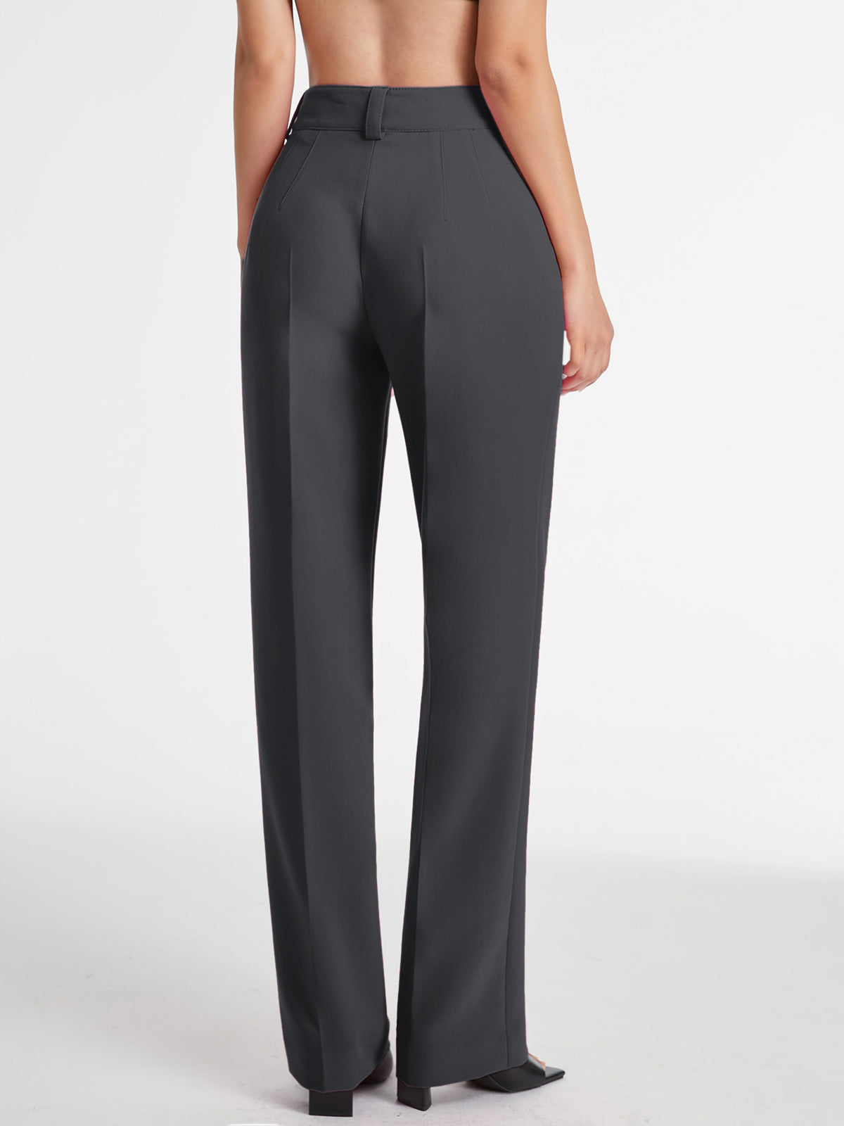 Crown Elara™ | High Waisted Pleat Front Trousers