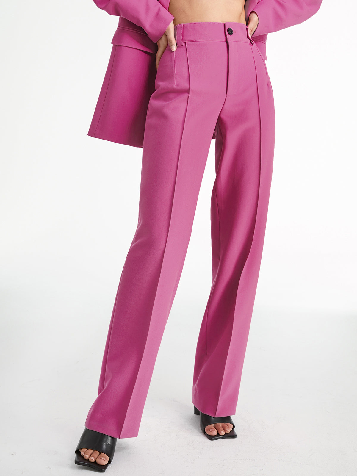 Crown Elara™ | High Waisted Pleat Front Trousers