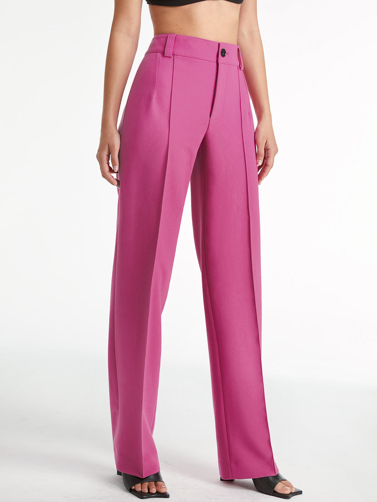 Crown Elara™ | High Waisted Pleat Front Trousers