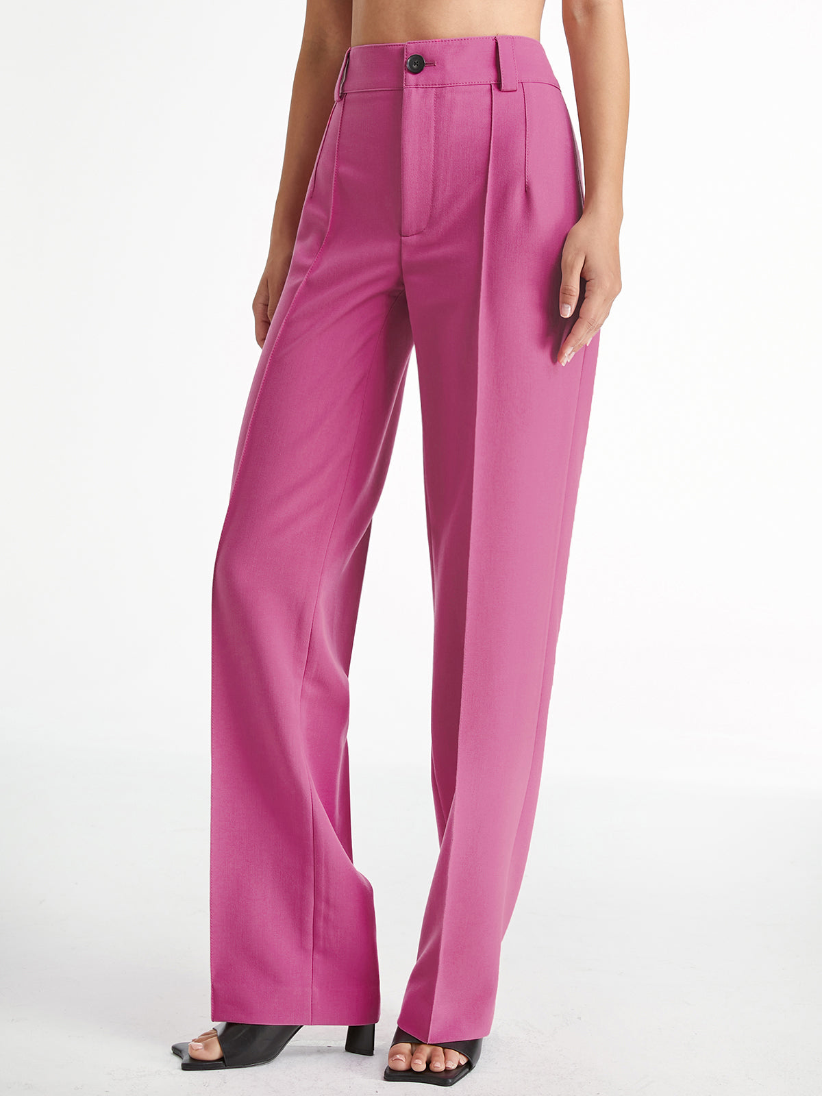 Crown Elara™ | High Waisted Pleat Front Trousers
