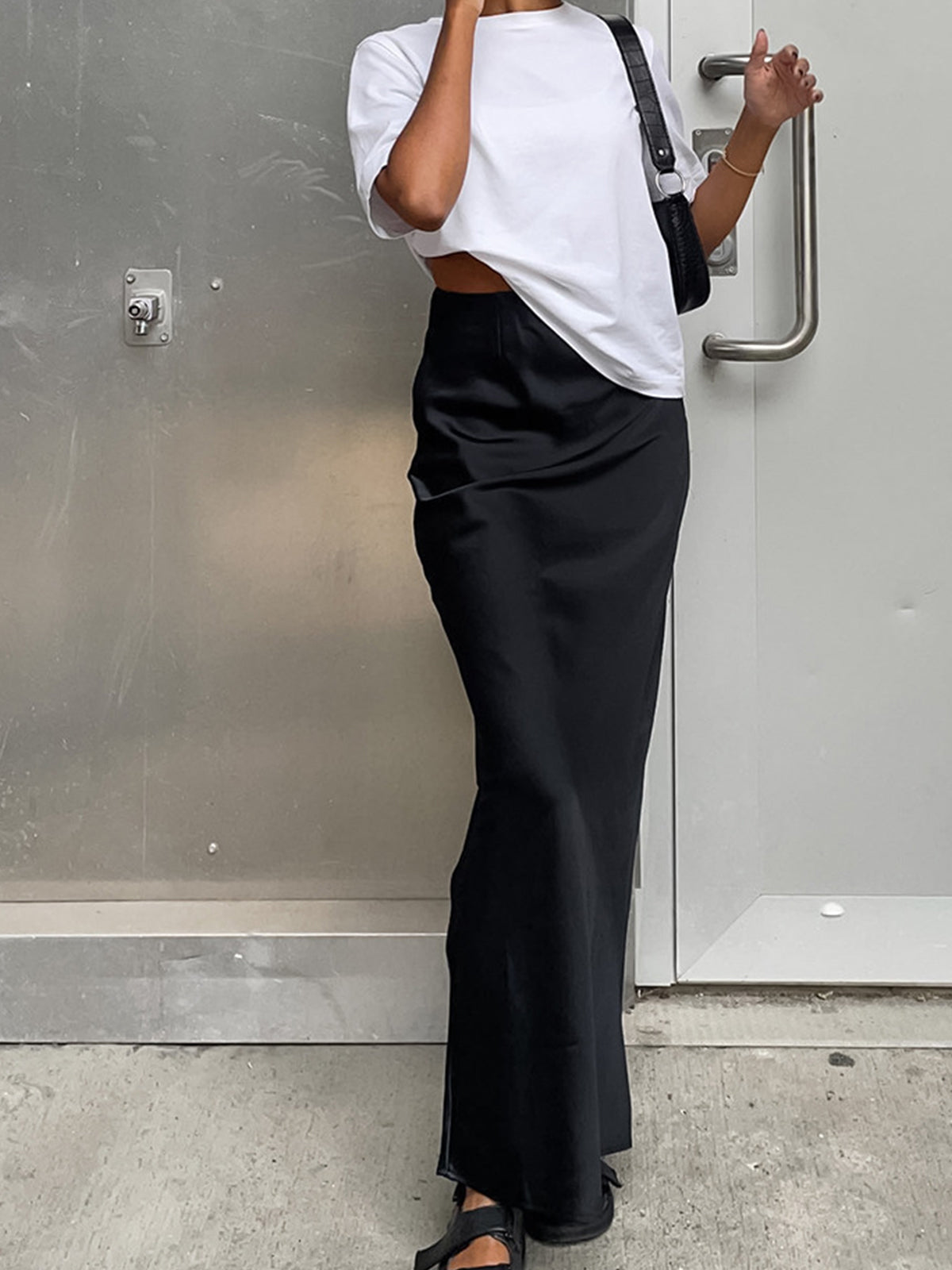 Crown Elara™ | Satin Maxi Skirt