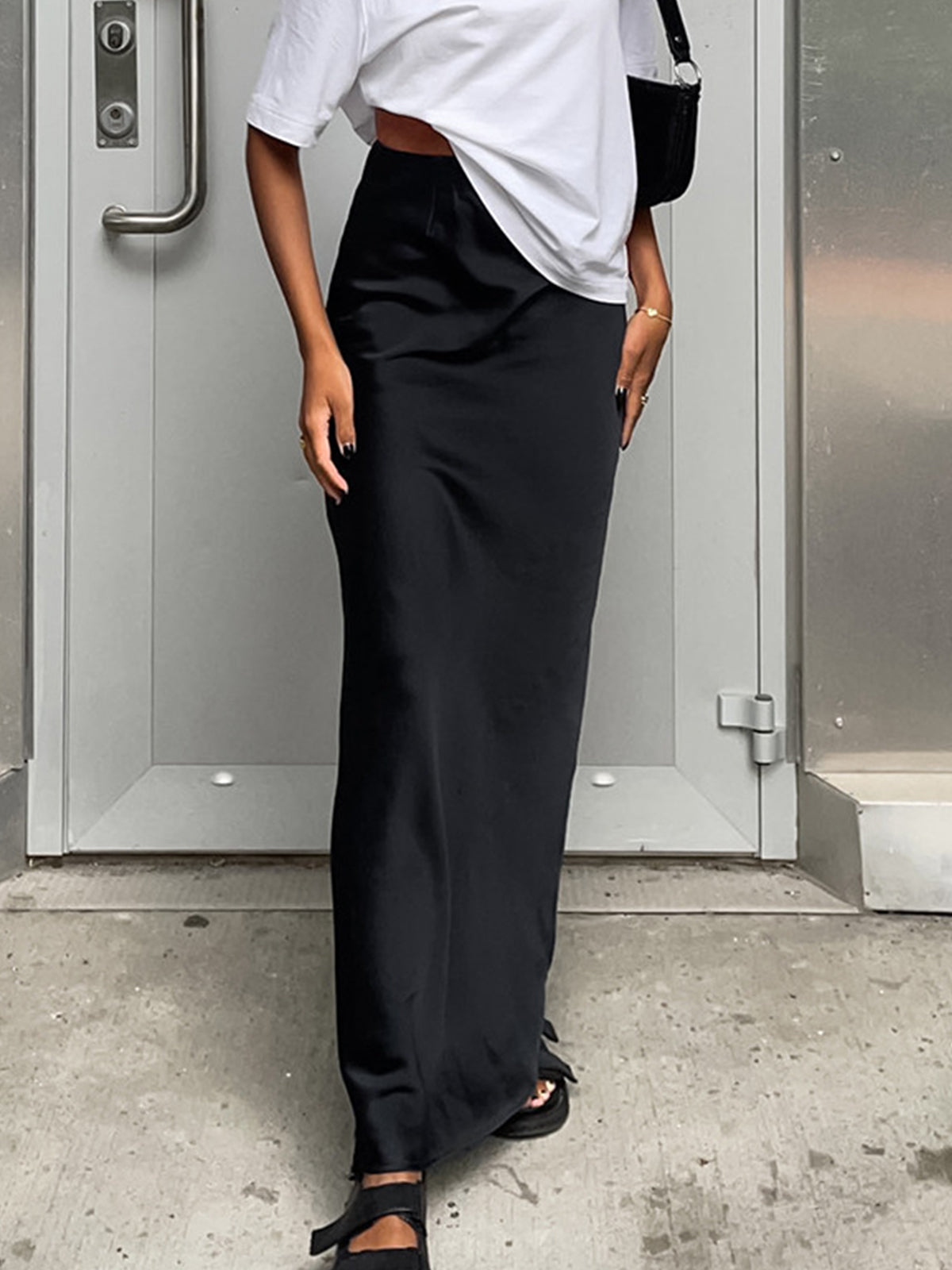 Crown Elara™ | Satin Maxi Skirt