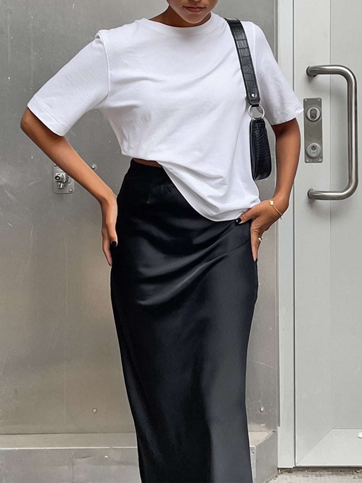 Crown Elara™ | Satin Maxi Skirt