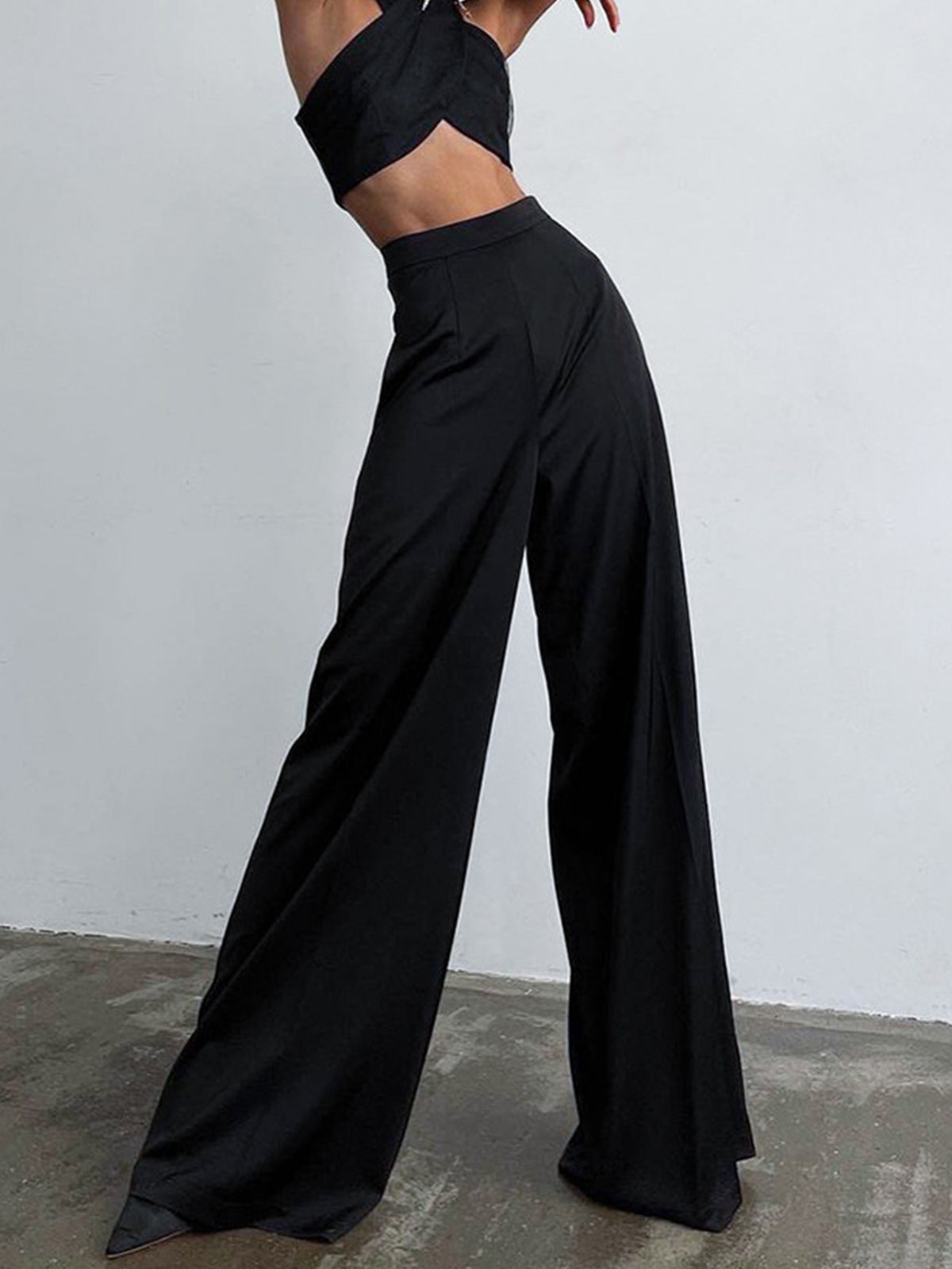 Crown Elara™ | Satin Wide Leg Trousers