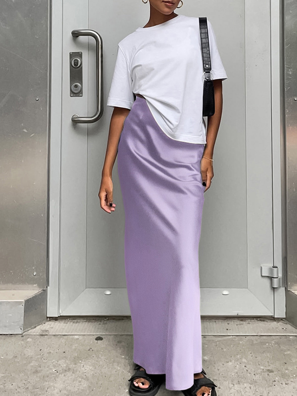 Crown Elara™ | Satin Maxi Skirt
