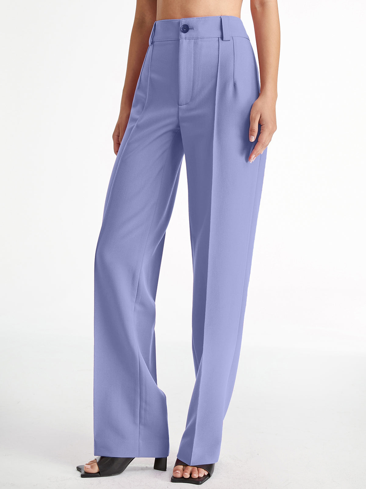 Crown Elara™ | High Waisted Pleat Front Trousers