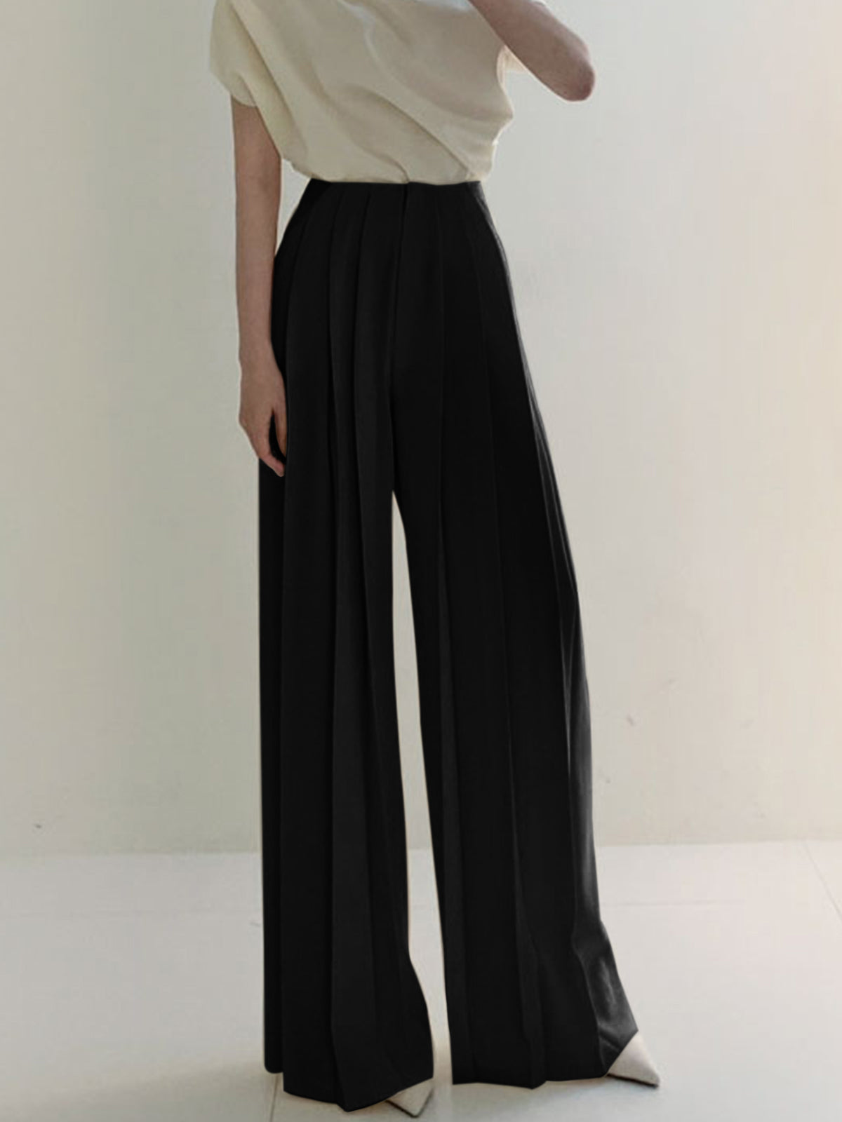 Crown Elara™ | Pleated High Waist Trousers