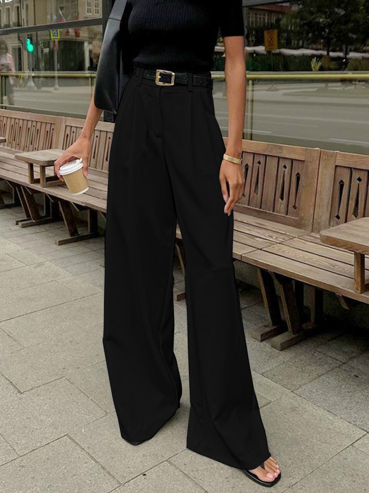 Crown Elara™ | Solid Wide Leg Pants