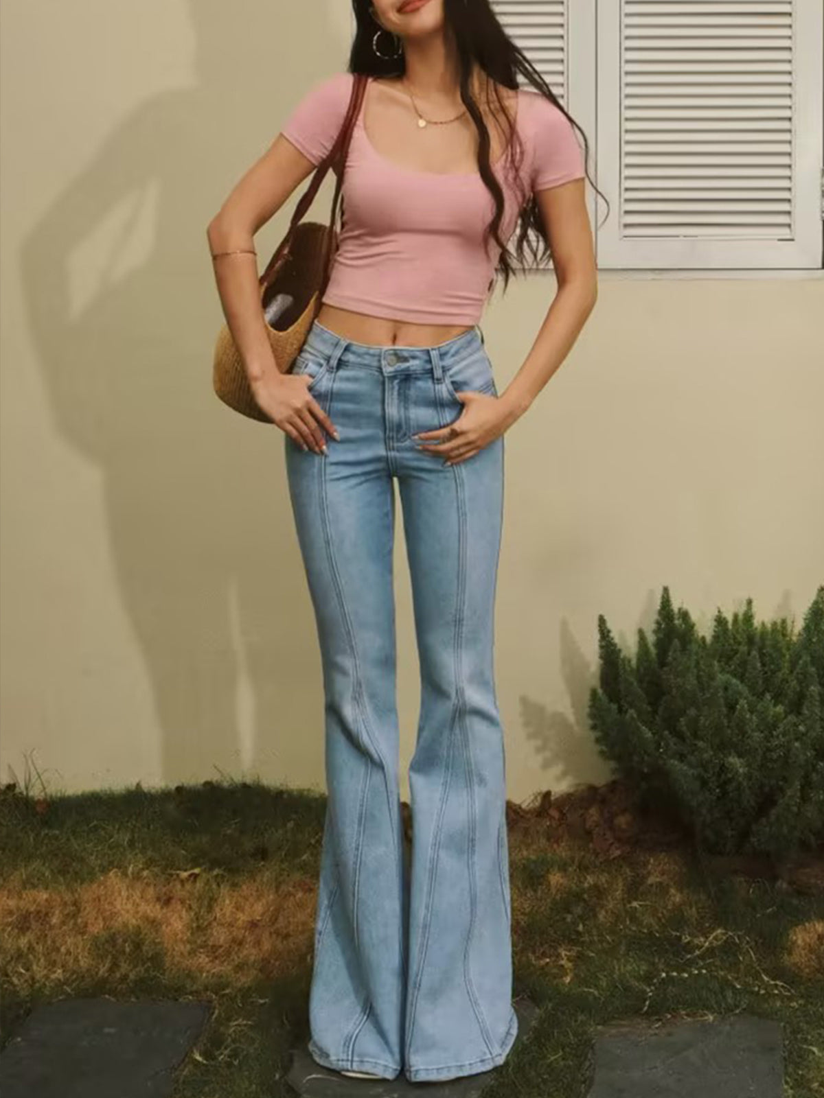 Crown Elara™ | Denim Flare Jeans