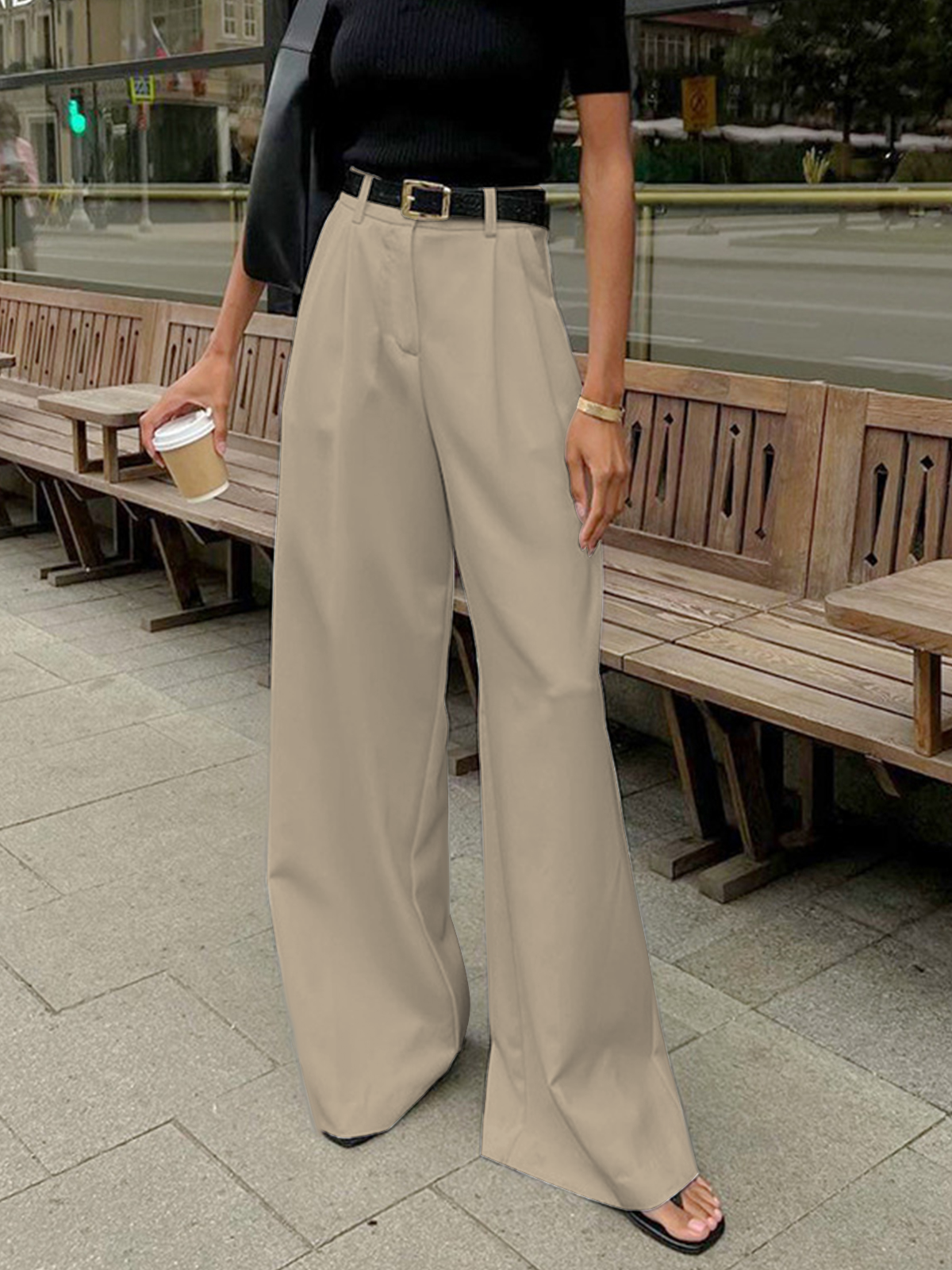 Crown Elara™ | Solid Wide Leg Pants