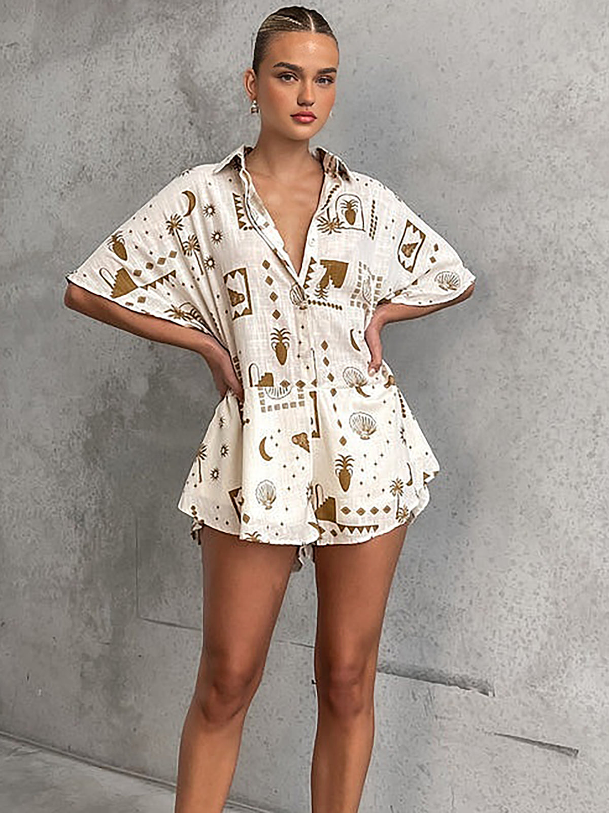 Crown Elara™ | Semi-Sheer Loose Jumpsuit