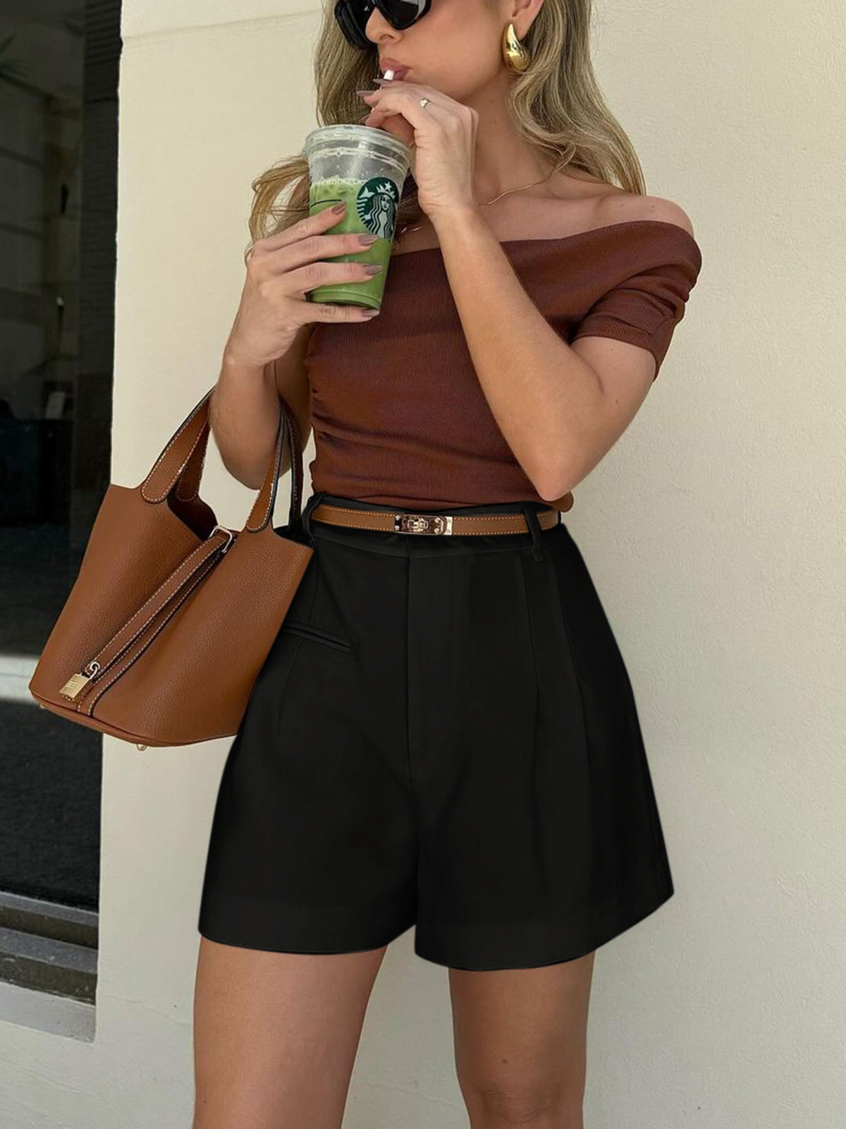 Crown Elara™ | Semi-Sheer Mid-Waist Shorts