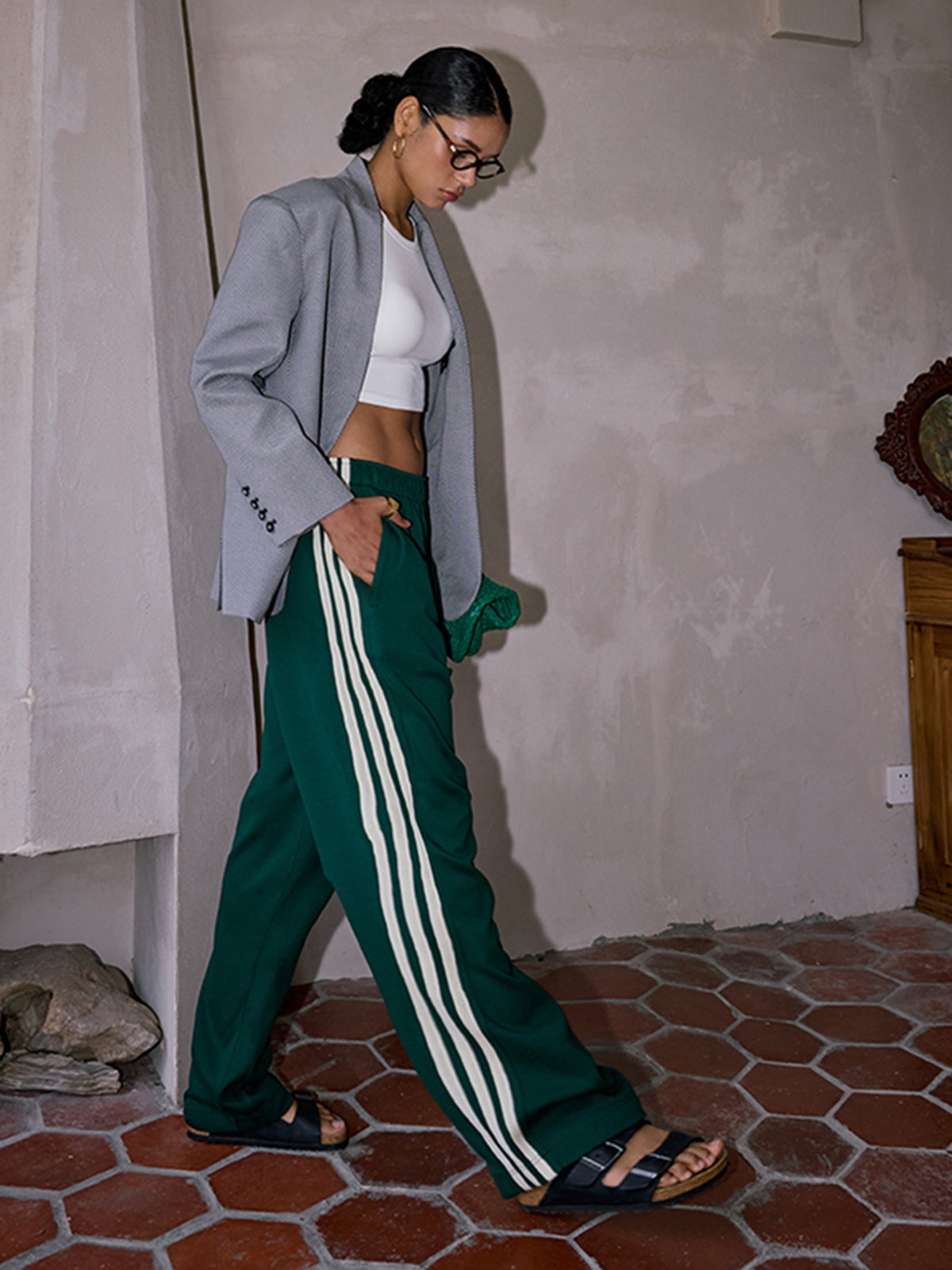 Crown Elara™ | Striped Patchwork Trousers
