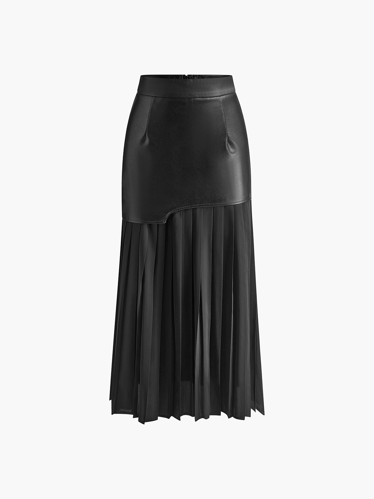 Crown Elara™ | Asymmetric Patchwork Midi Skirt