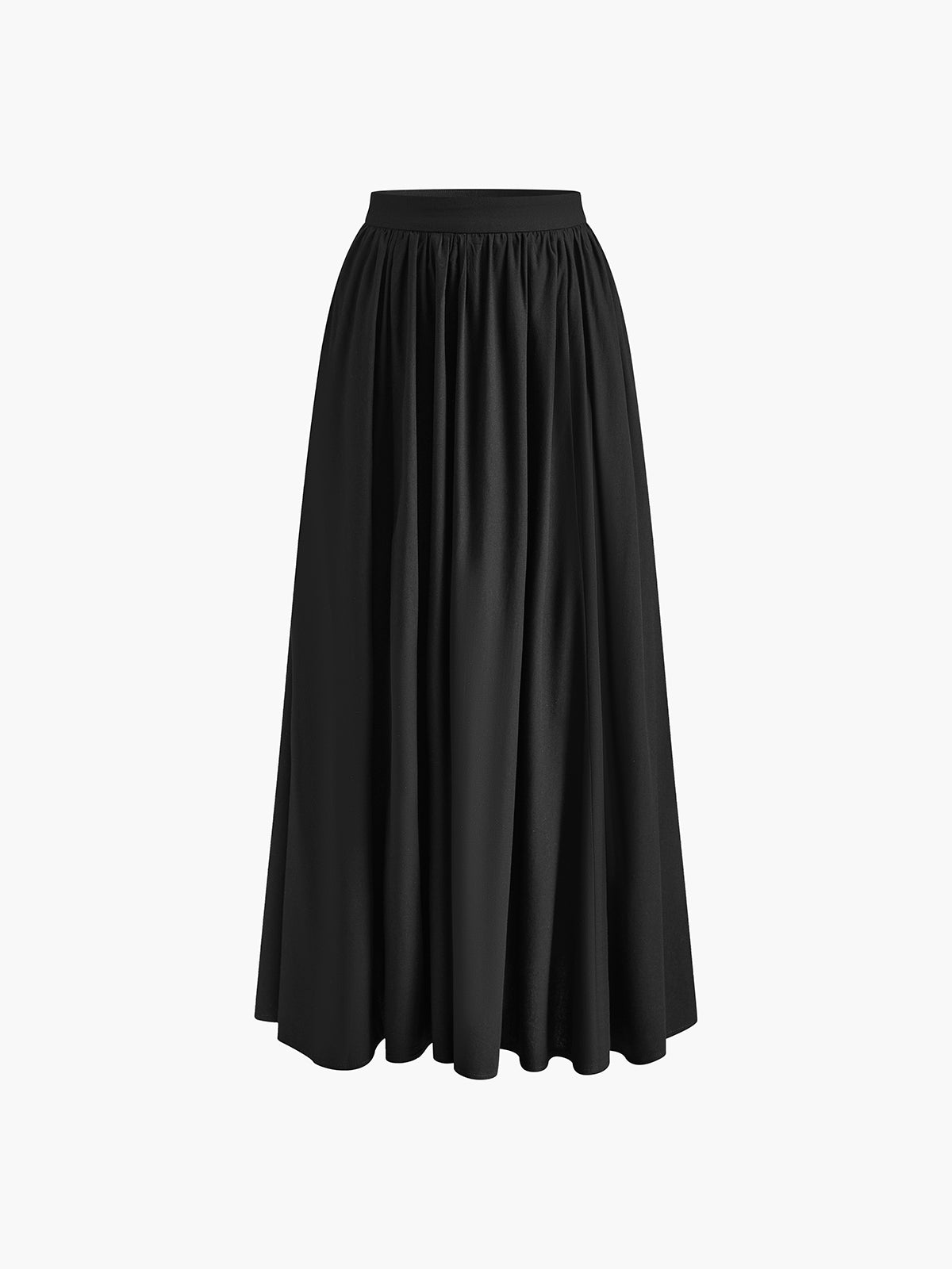 Crown Elara™ | Linen Pleated Maxi Skirt