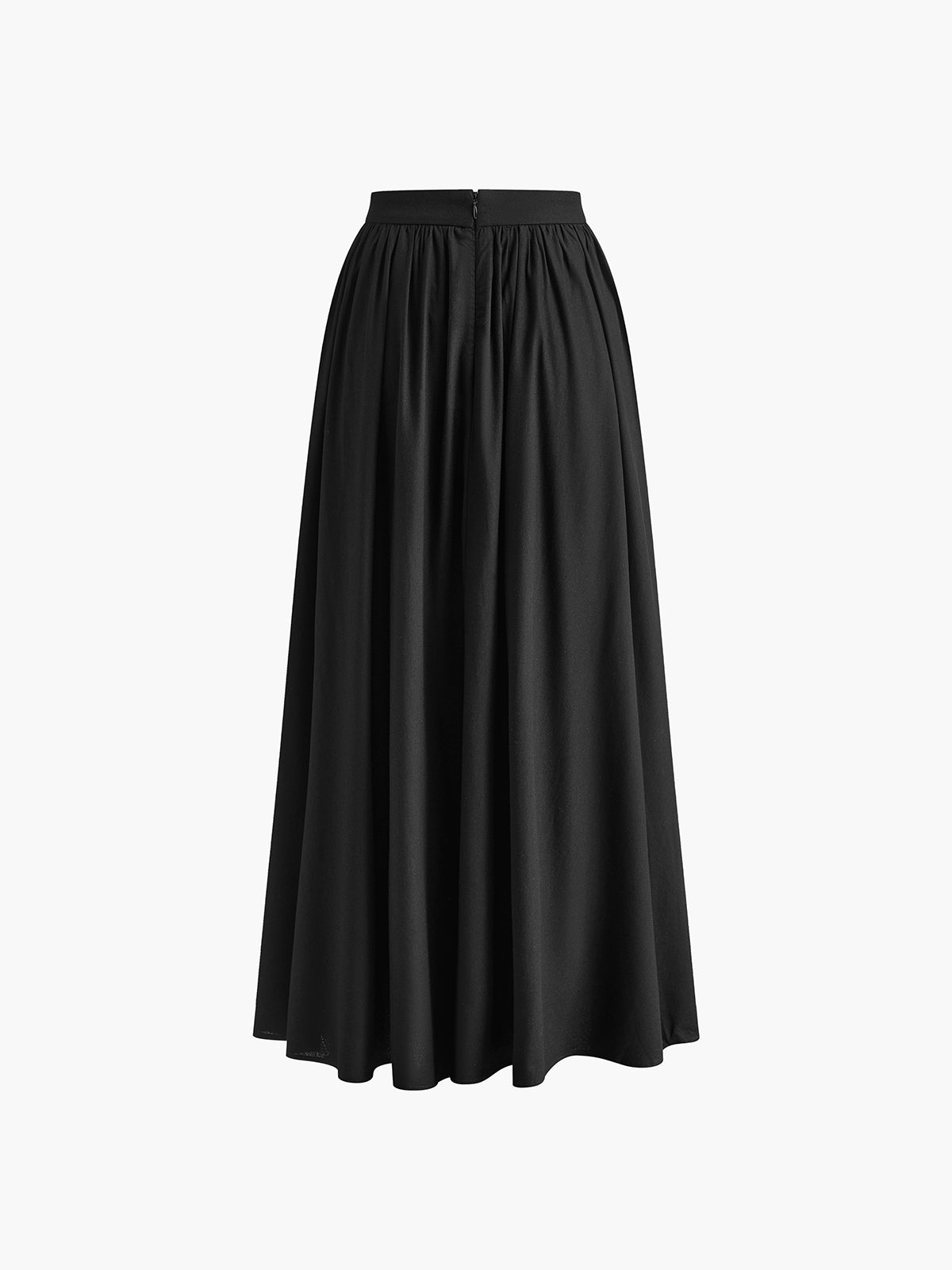 Crown Elara™ | Linen Pleated Maxi Skirt