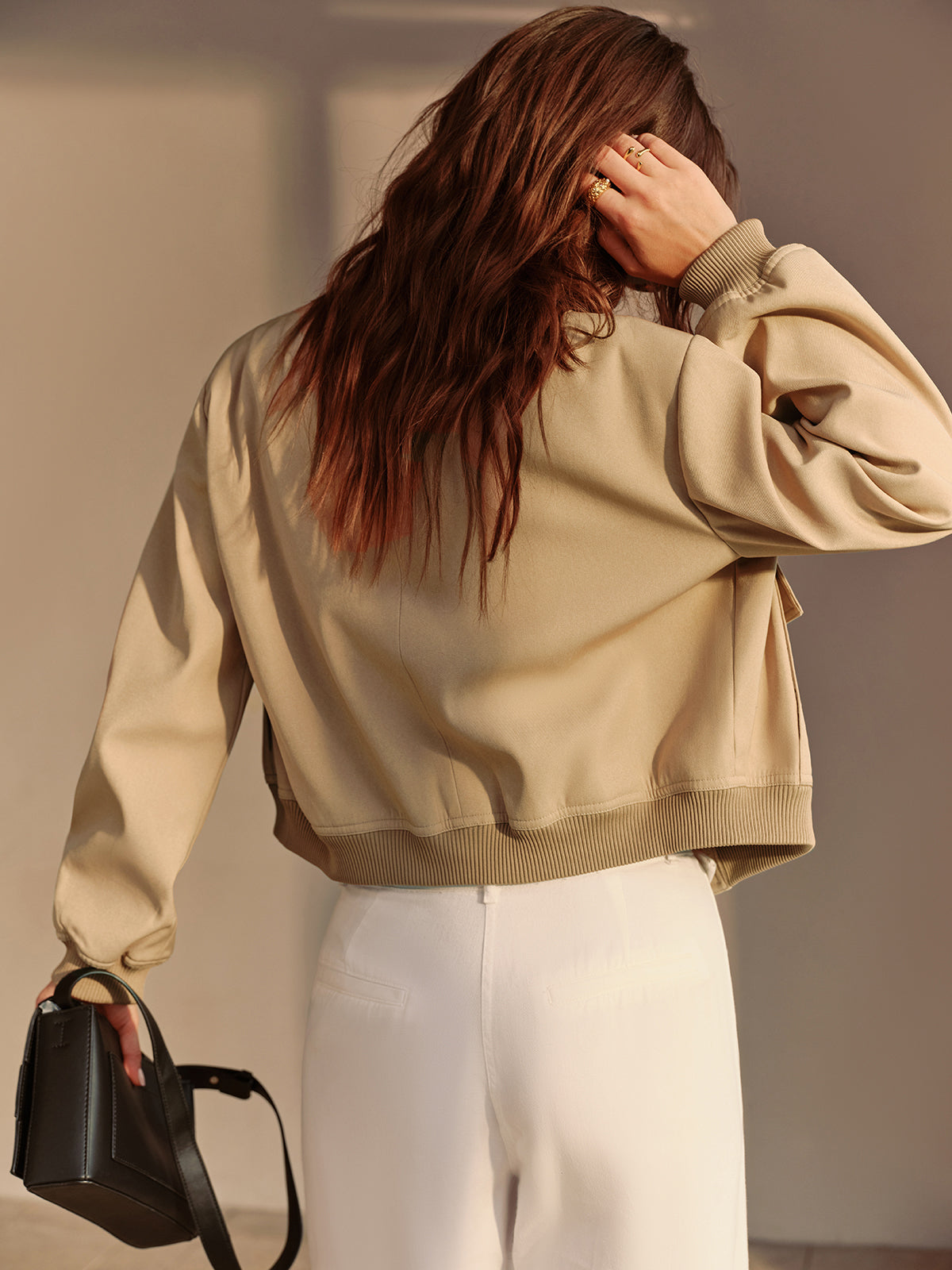 Crown Elara™ | Round Neck Pocket Jacket