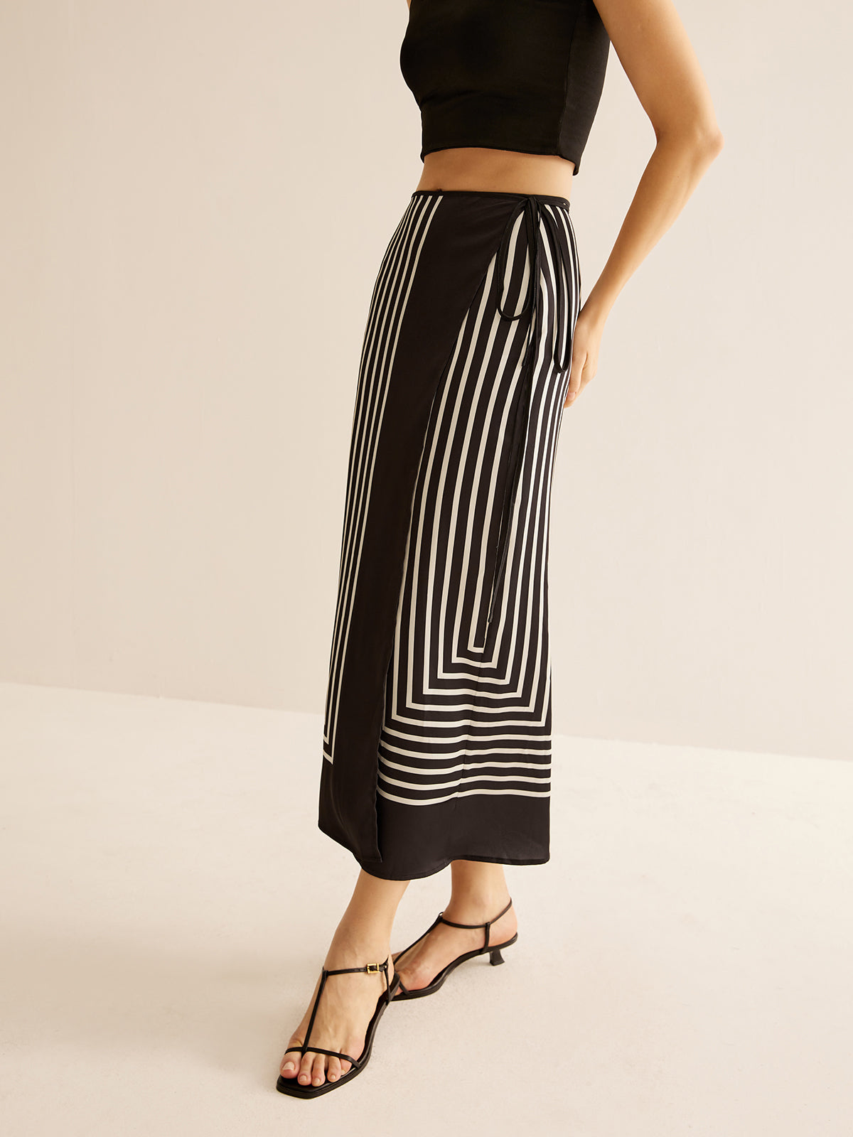 Crown Elara™ | Satin Wrap Tie Skirt