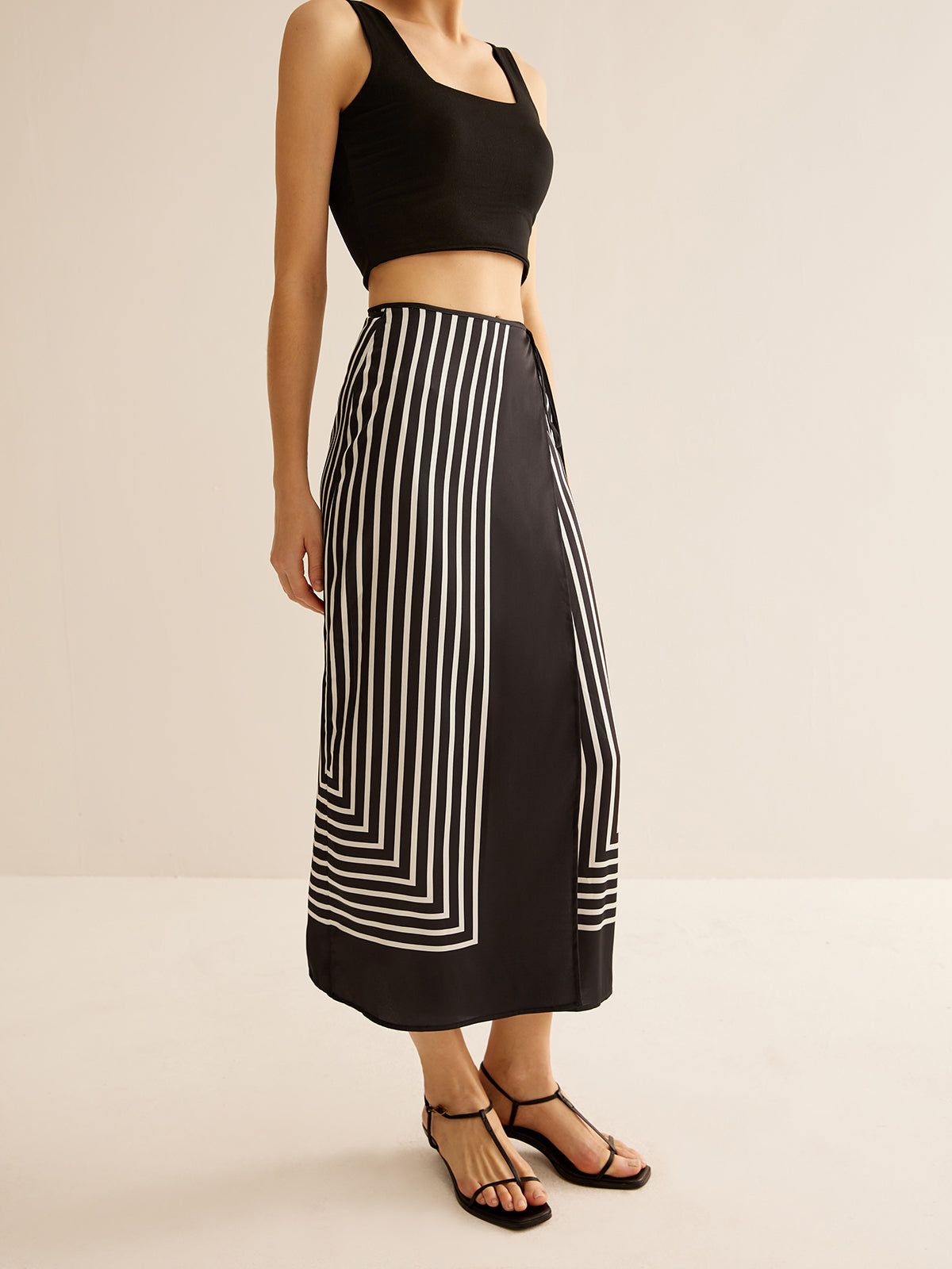 Crown Elara™ | Satin Wrap Tie Skirt