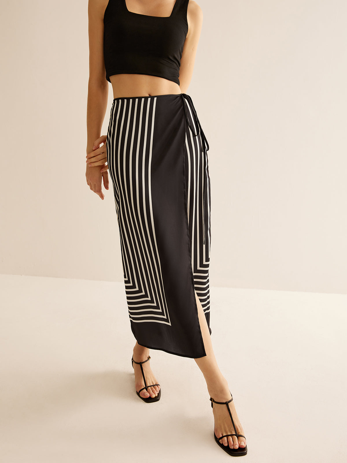 Crown Elara™ | Satin Wrap Tie Skirt
