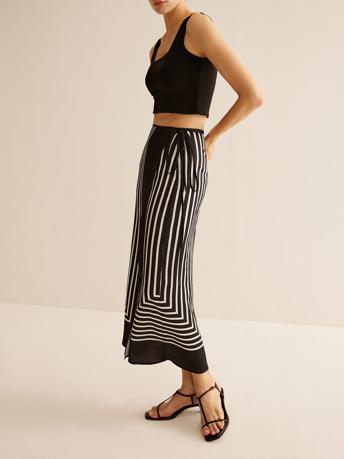Crown Elara™ | Satin Wrap Tie Skirt