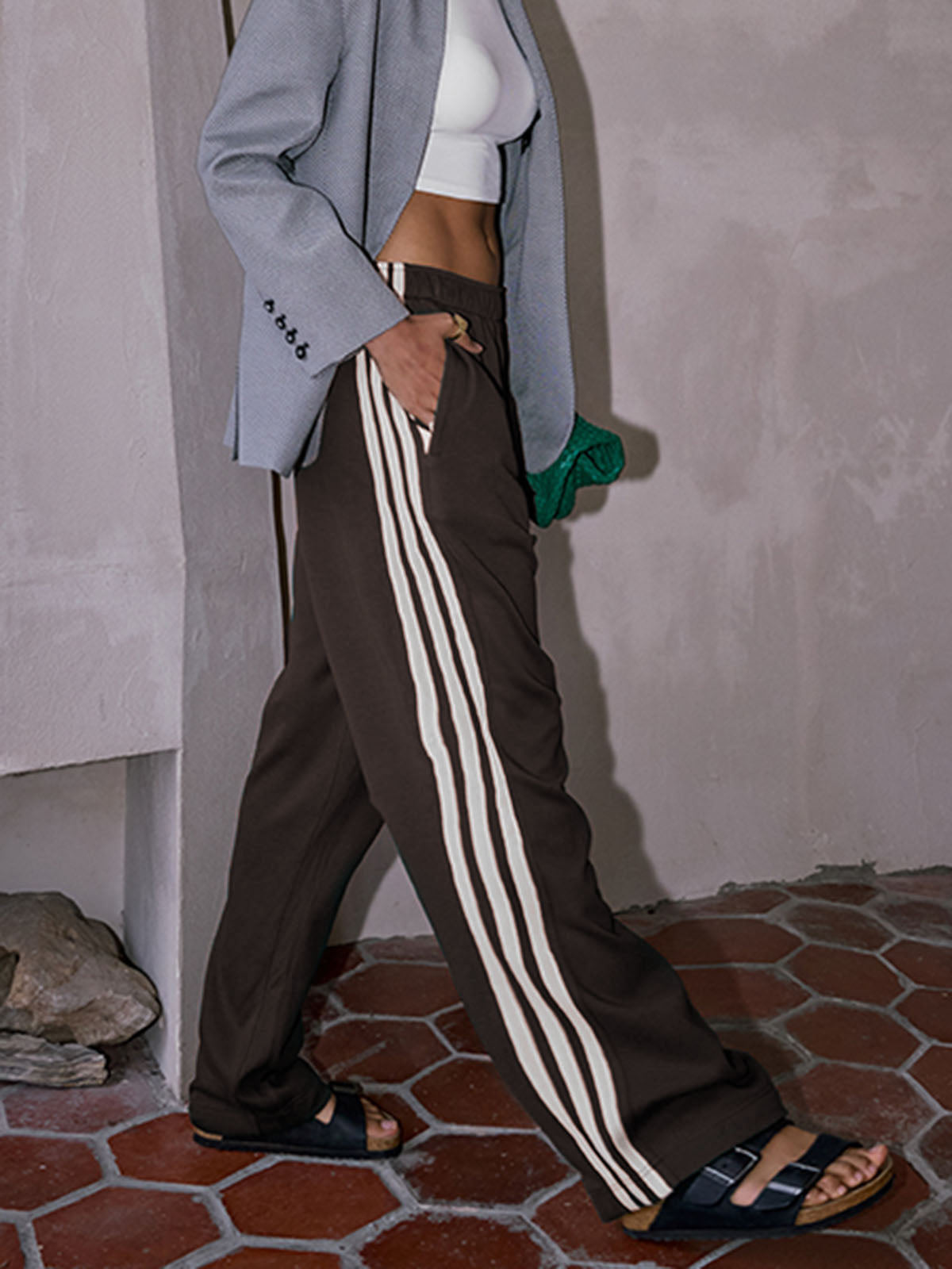 Crown Elara™ | Striped Patchwork Trousers