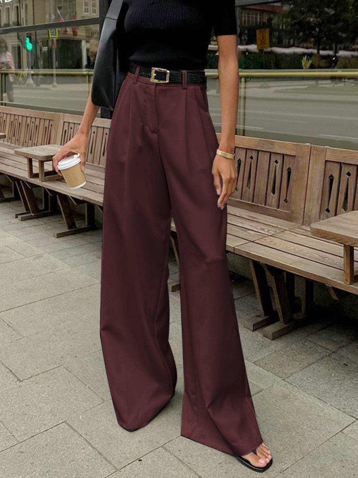 Crown Elara™ | Solid Wide Leg Pants