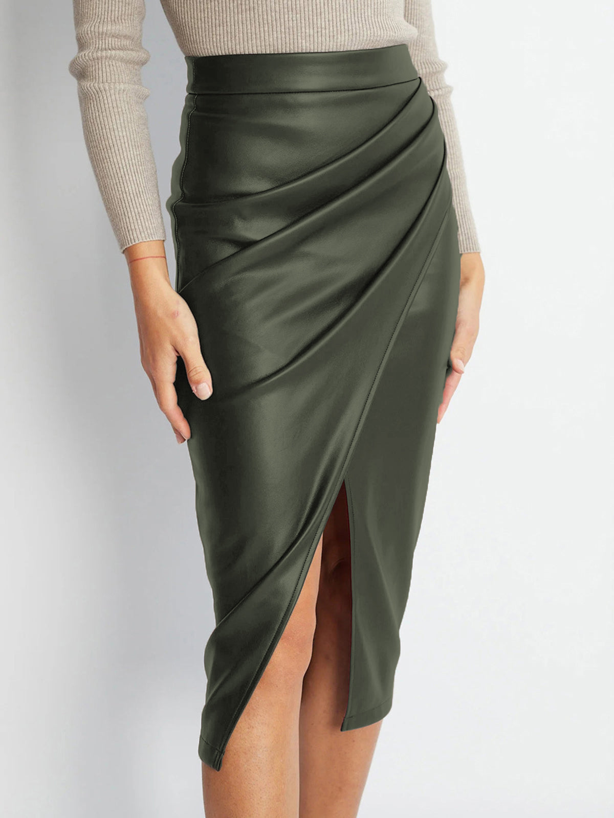 Crown Elara™ | Pleated Split Skirt
