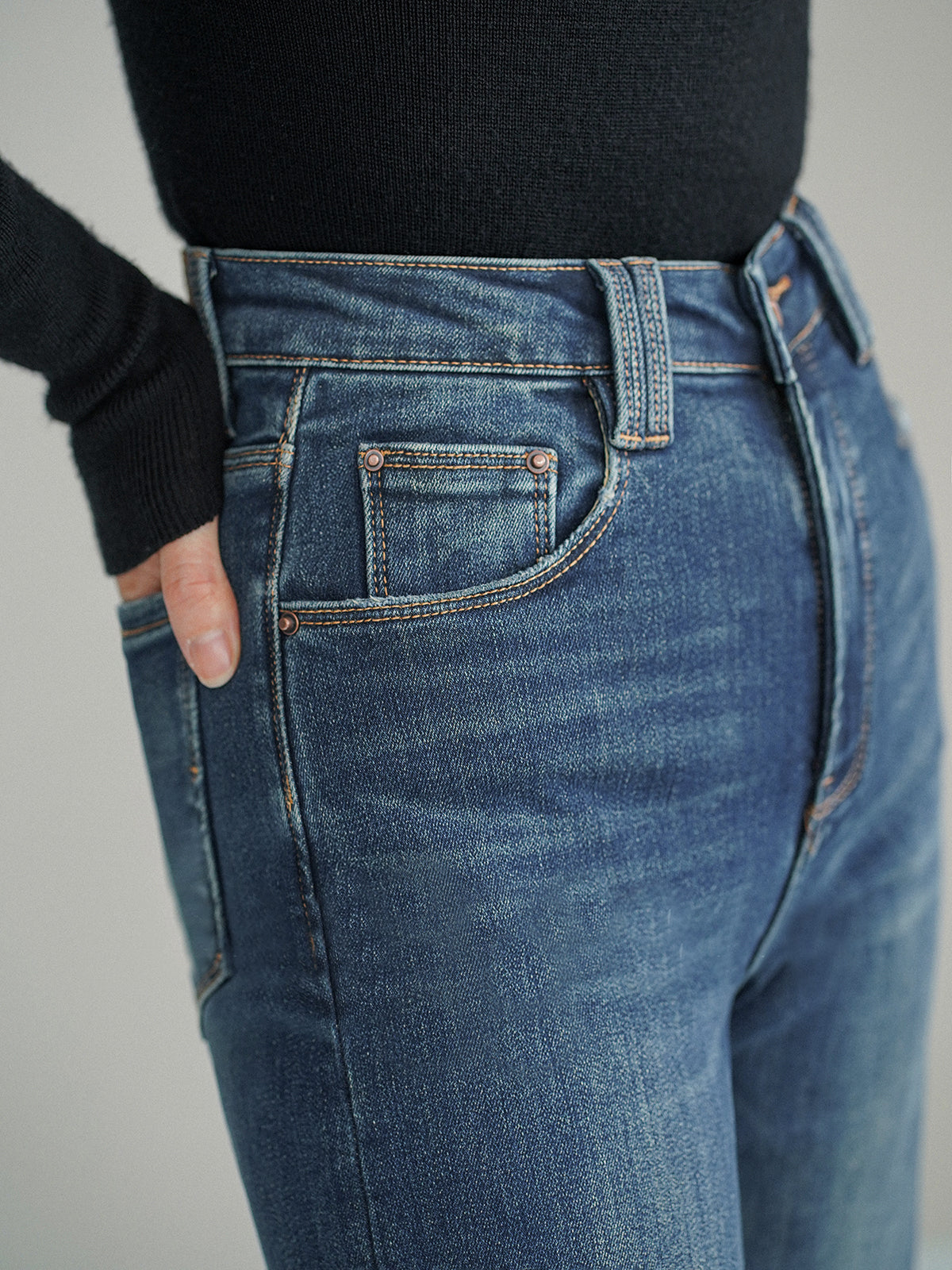 Crown Elara™ | Mid-Waist Bootcut Denim Jeans