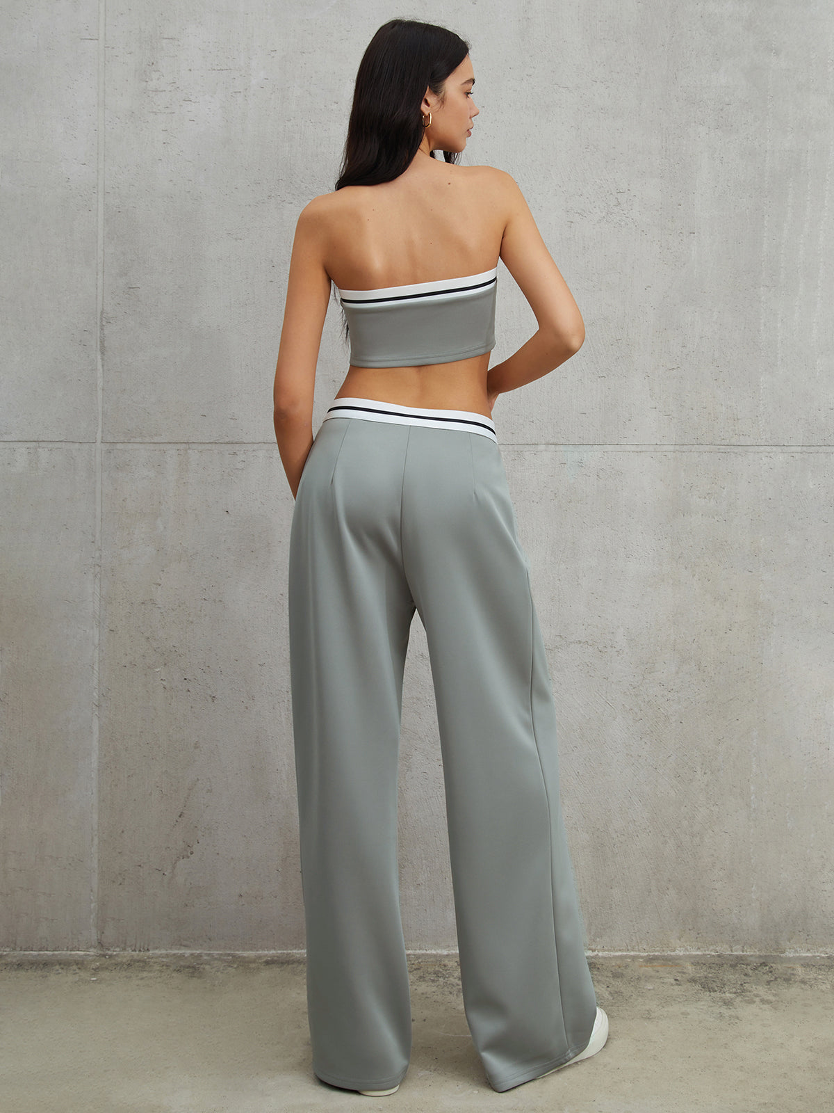 Crown Elara™ | Tube Top Two Piece Pants Set
