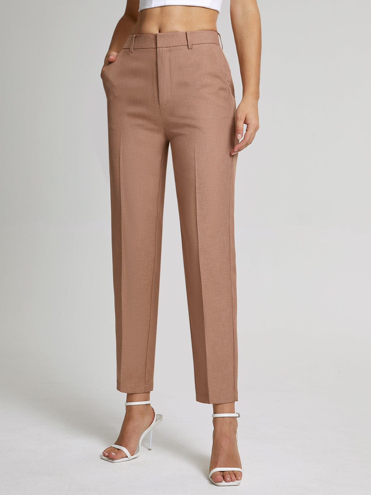 Crown Elara™ | High Waisted Cropped Skinny Trousers