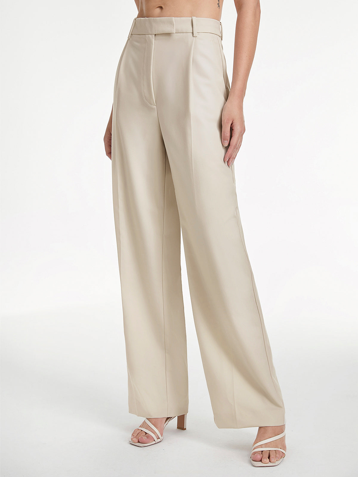 Crown Elara™ | High Waisted Wide Leg Trousers