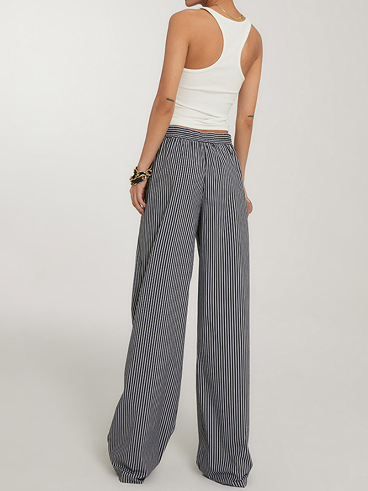 Crown Elara™ | Striped Wide Leg Trousers