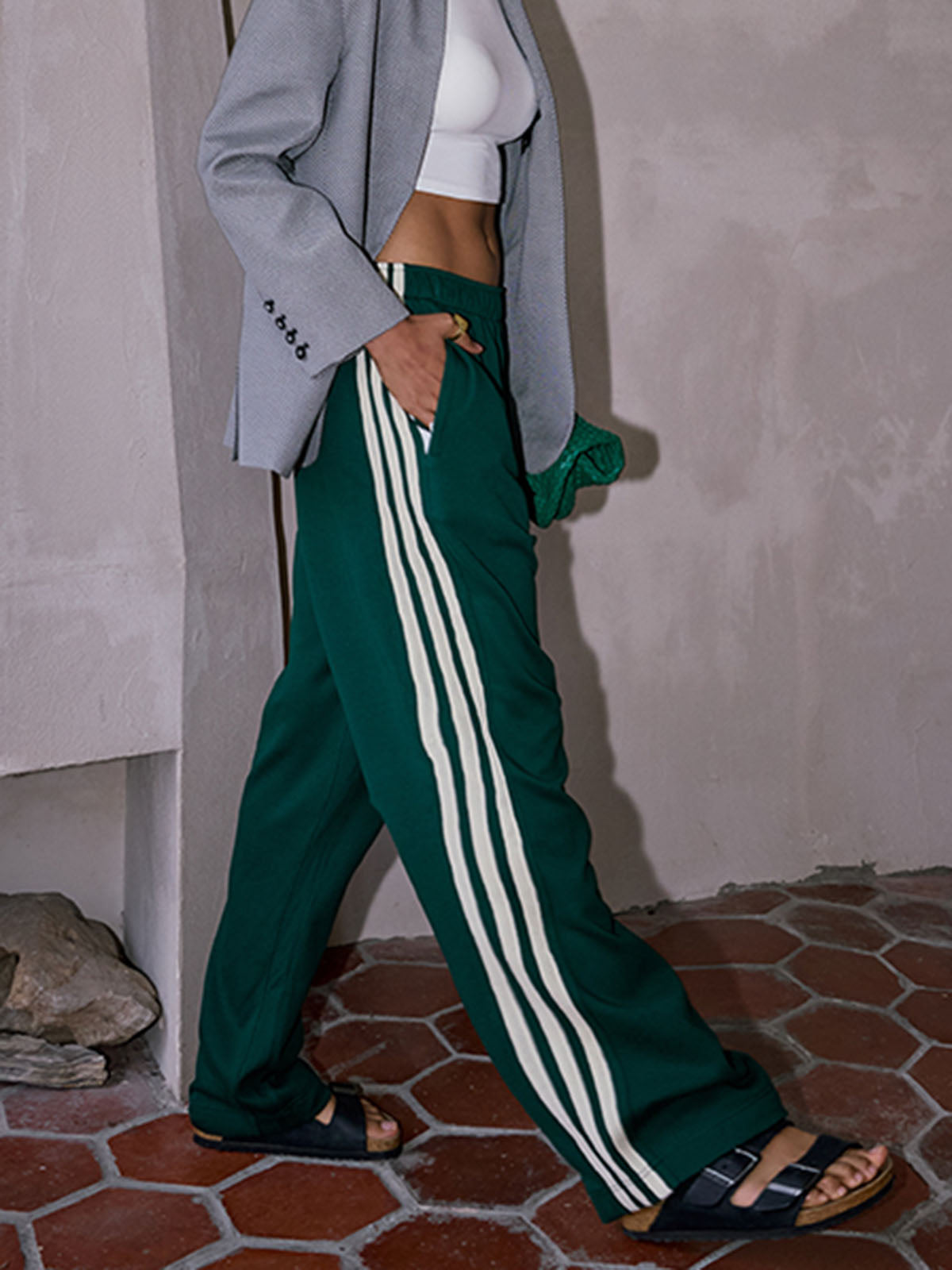 Crown Elara™ | Striped Patchwork Trousers