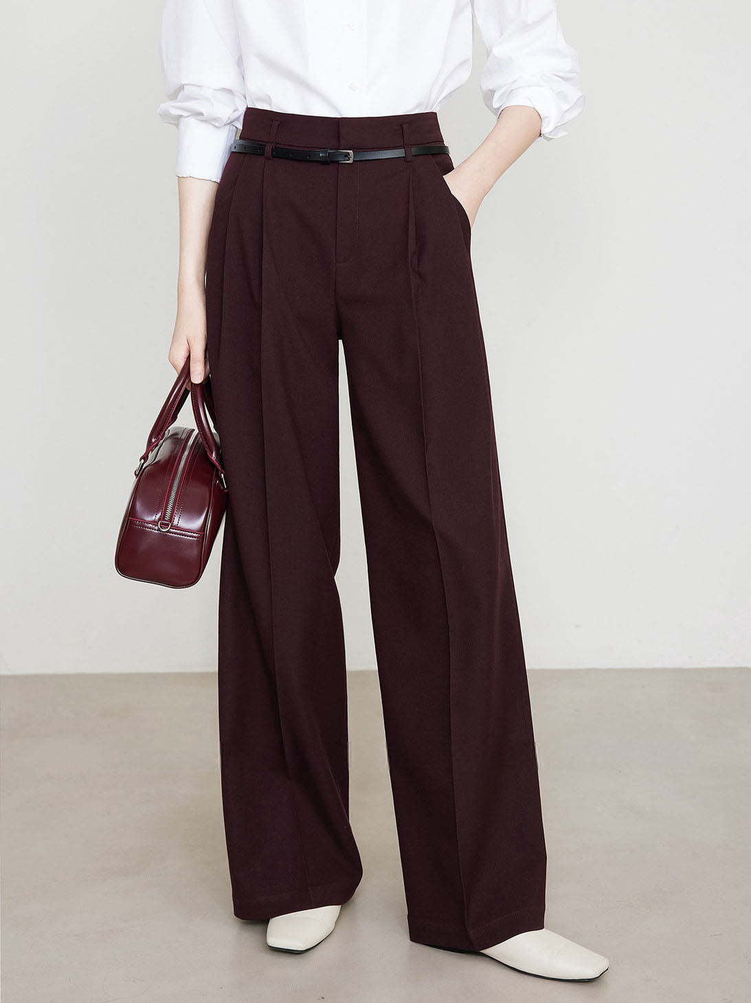 Crown Elara™ | Utility High-Waist Pleated Trousers