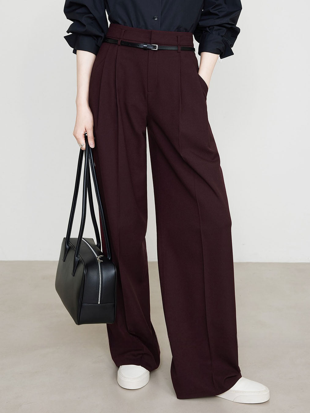 Crown Elara™ | Utility High-Waist Pleated Trousers