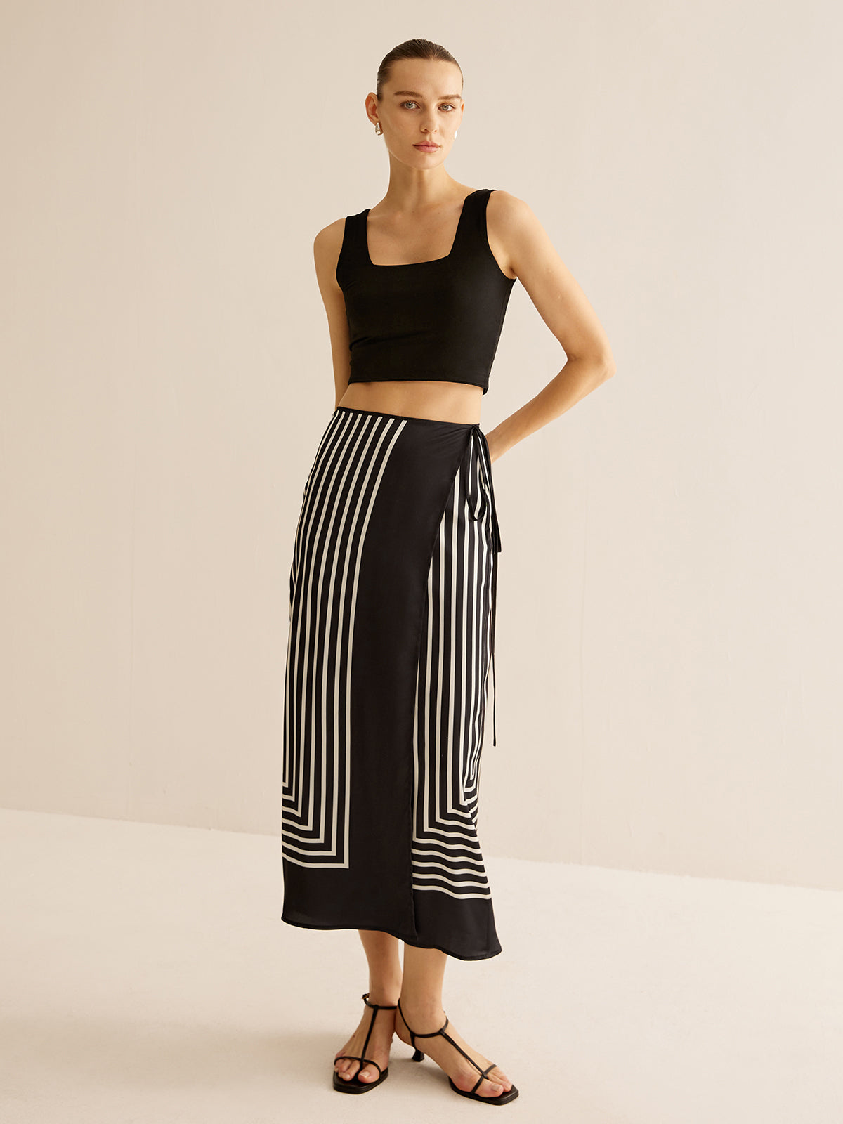 Crown Elara™ | Satin Wrap Tie Skirt