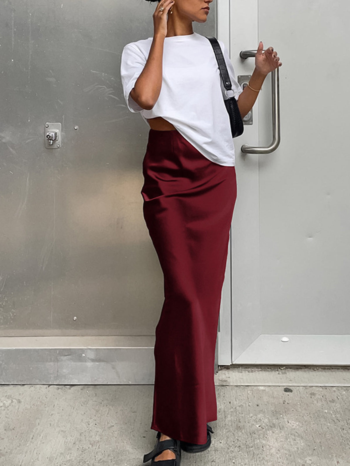 Crown Elara™ | Satin Maxi Skirt