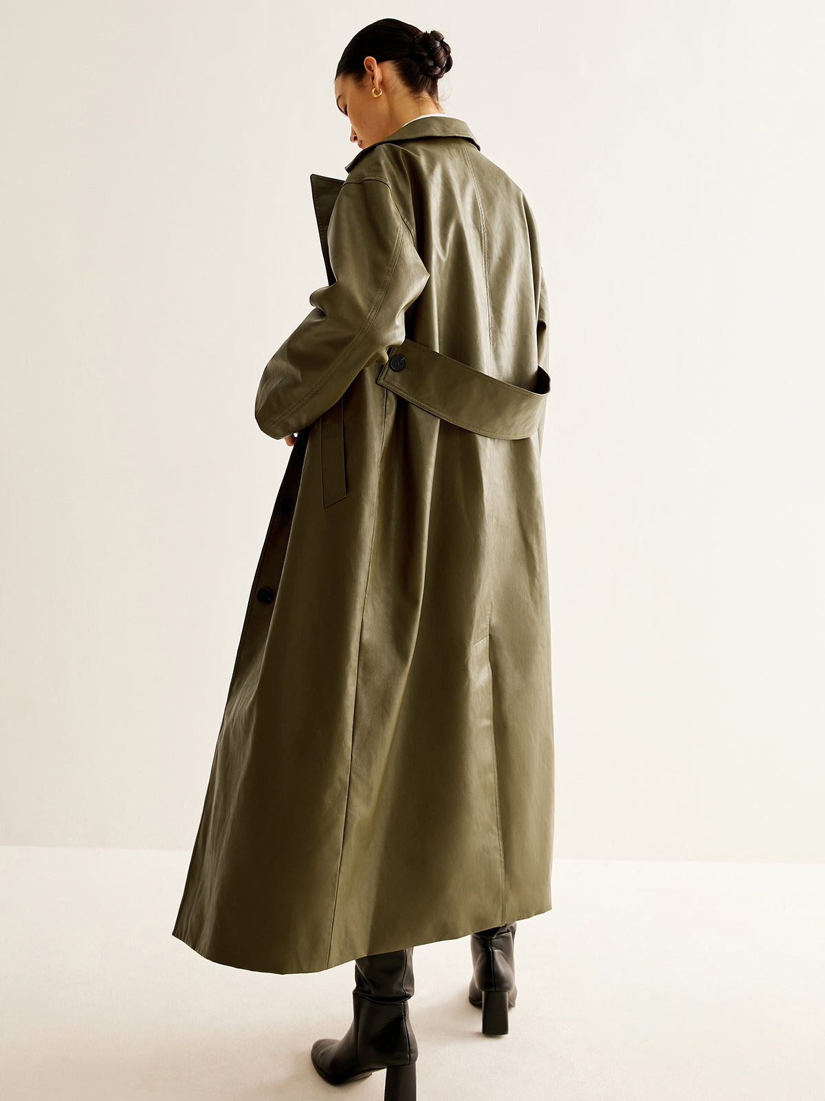 Crown Elara™ | Oversized Faux Leather Jacket