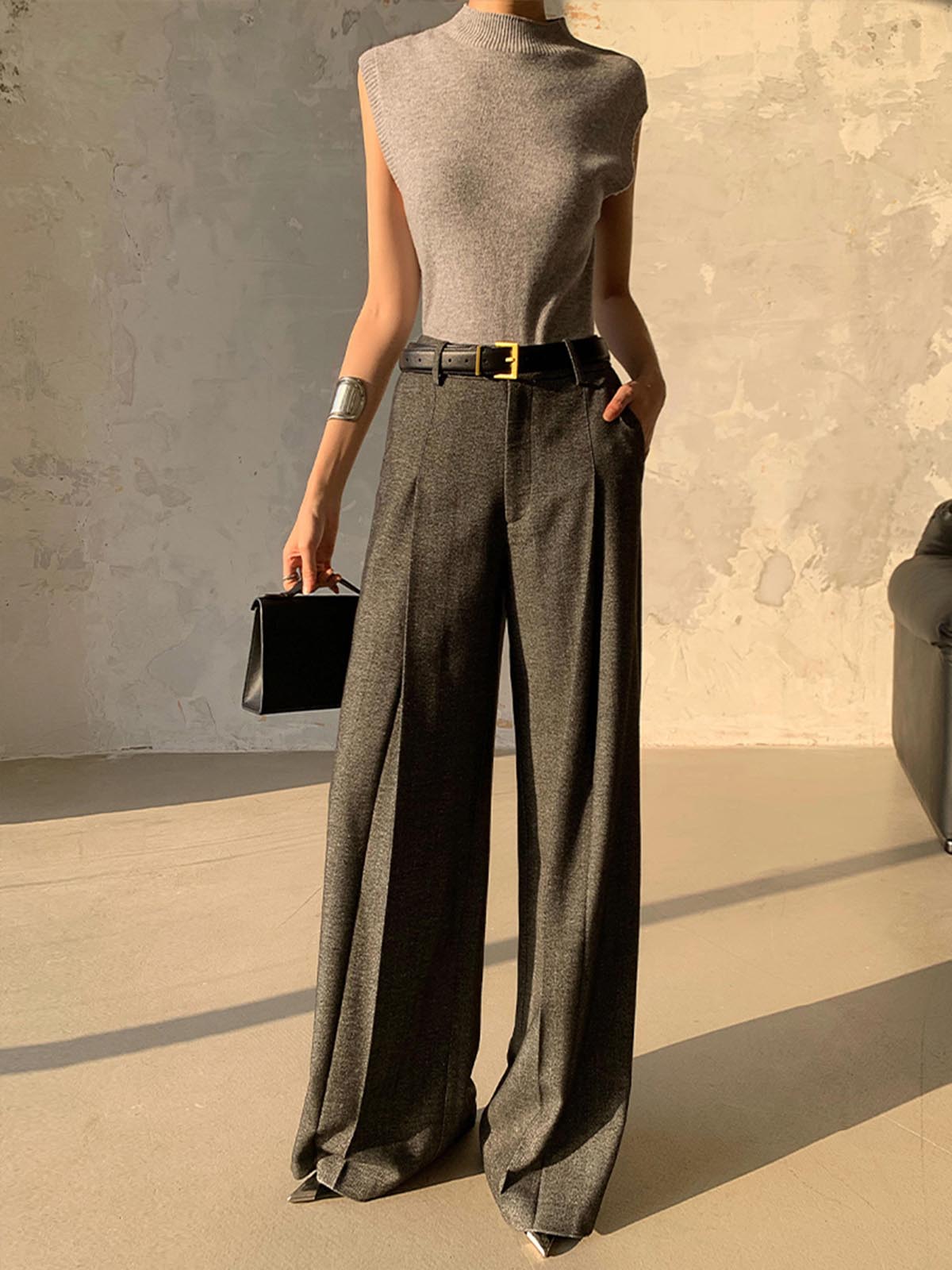 Crown Elara™ | High Waist Pleated Pants