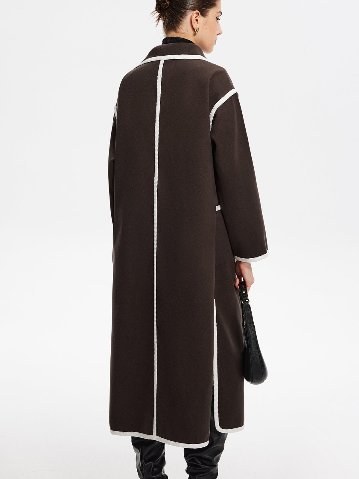 Crown Elara™ | Contrast Binding Long Coat