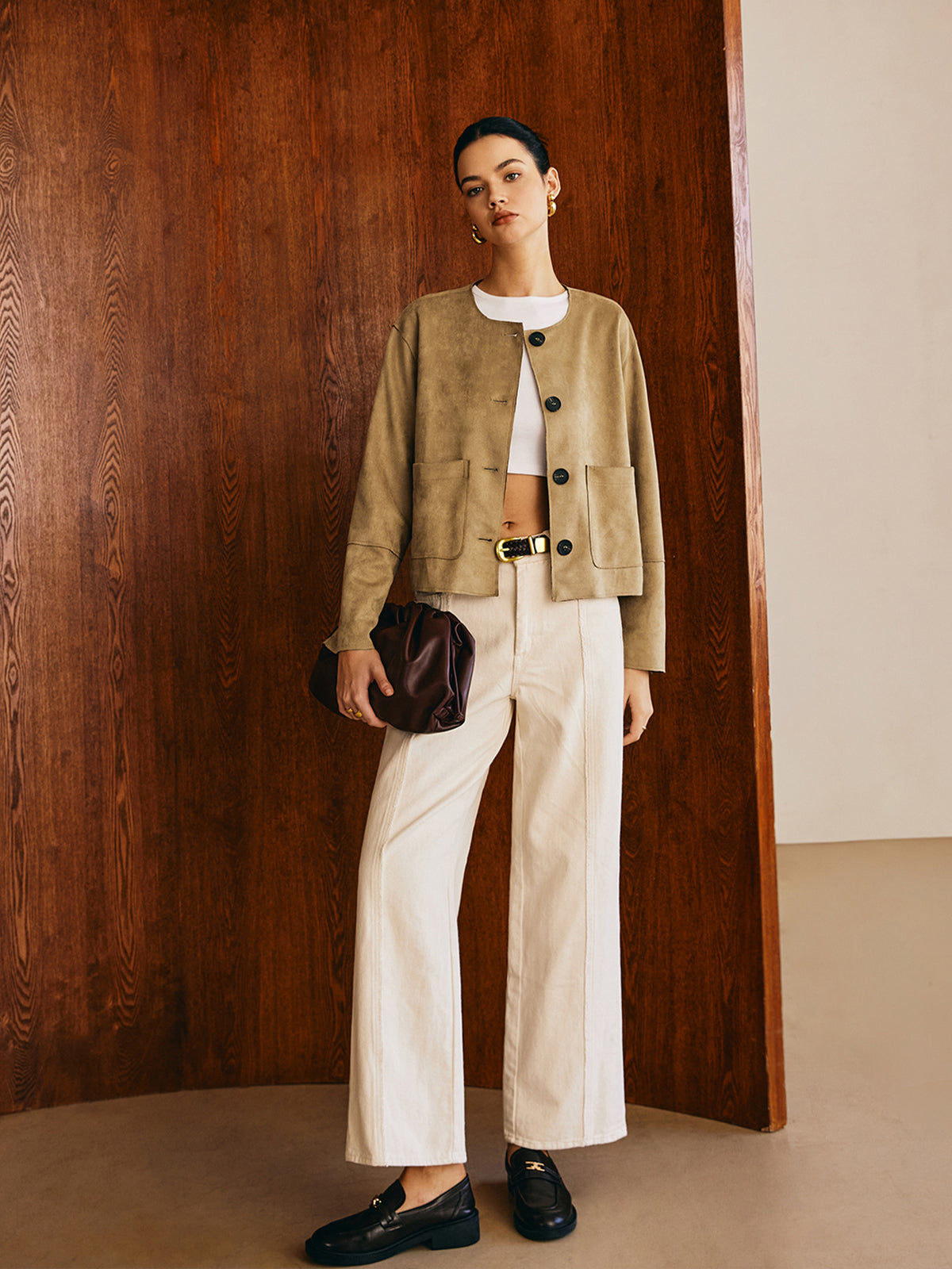 Crown Elara™ | Suede Jacket With Large Pockets