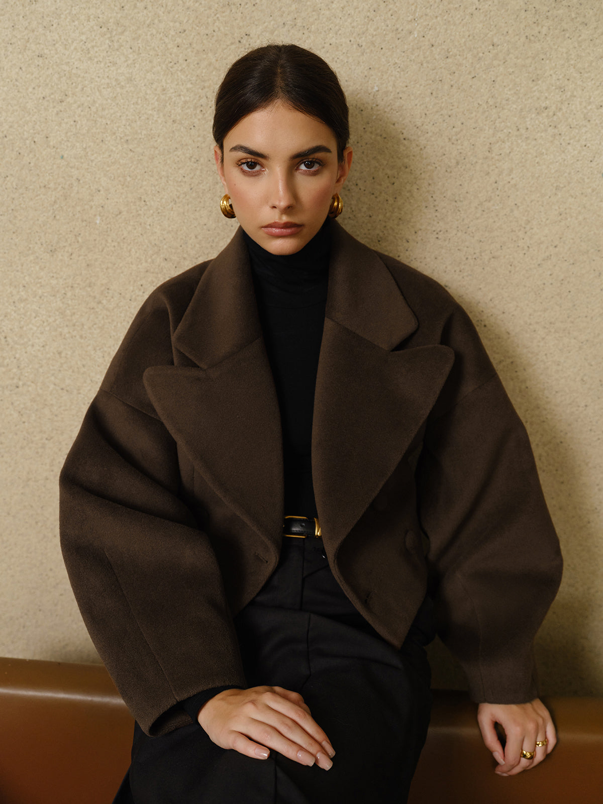 Crown Elara™ | Button Tweed Short Coat