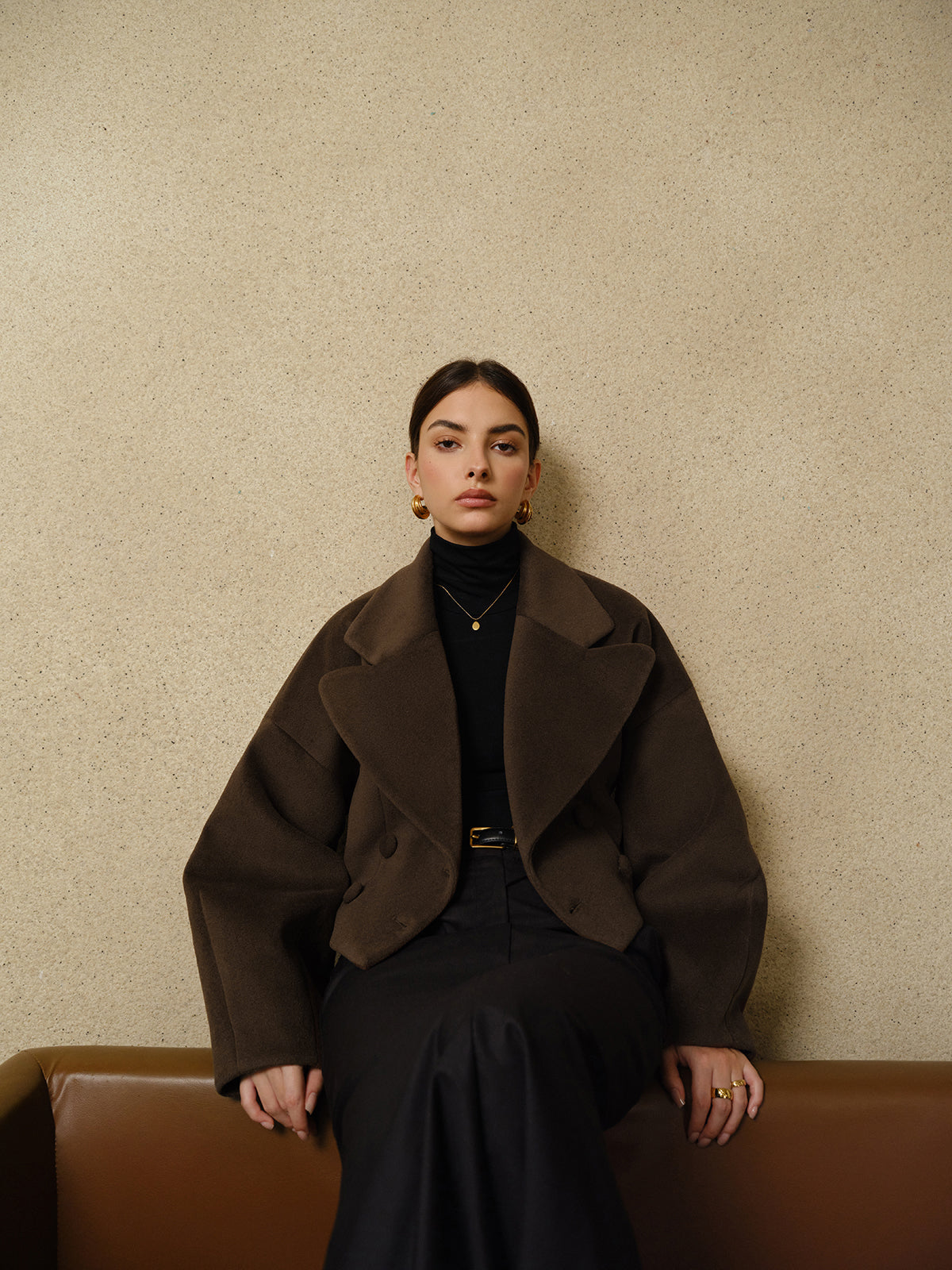 Crown Elara™ | Button Tweed Short Coat