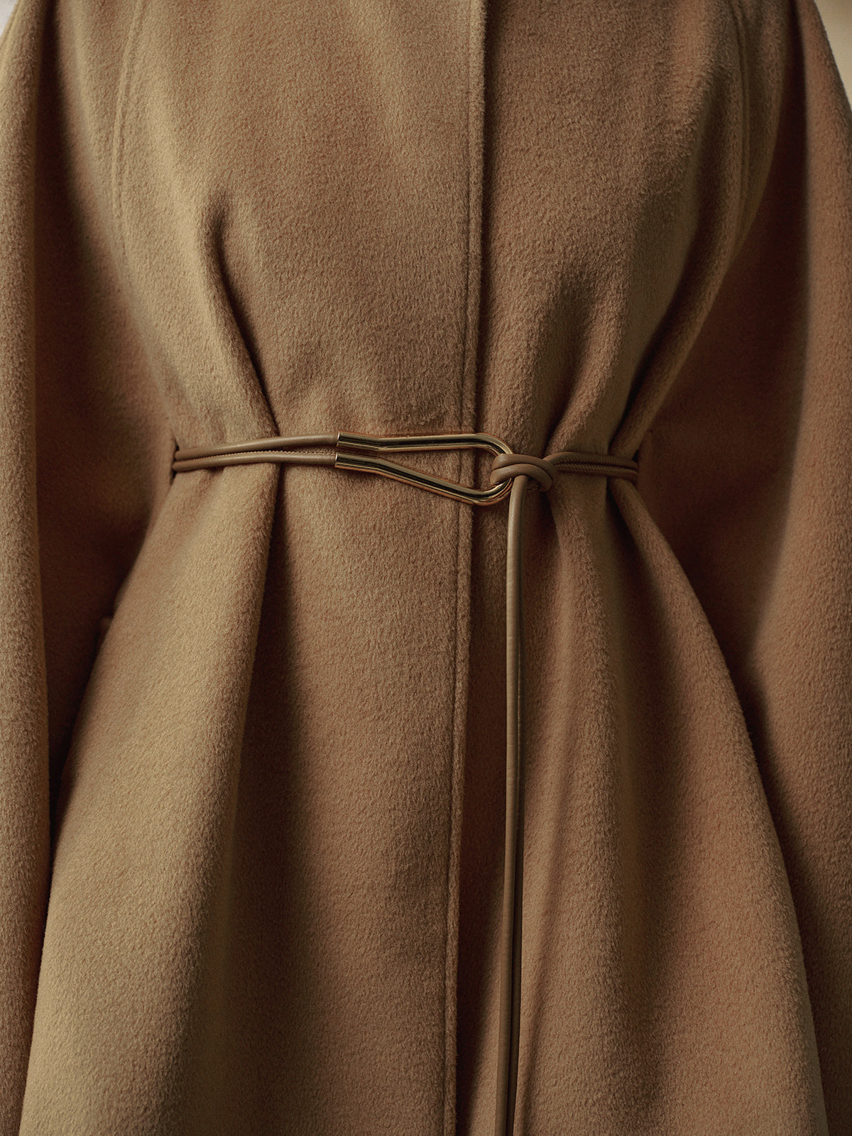 Crown Elara™ | Stand Collar Lariat Belted Cloak
