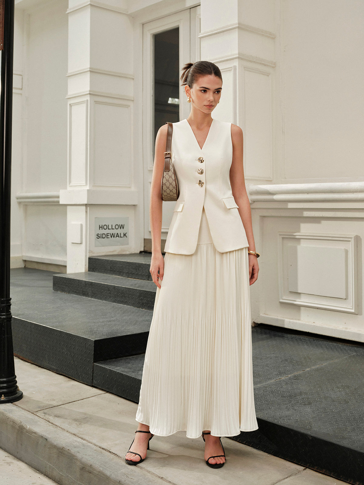 Crown Elara™ | Pleated Midi Skirt