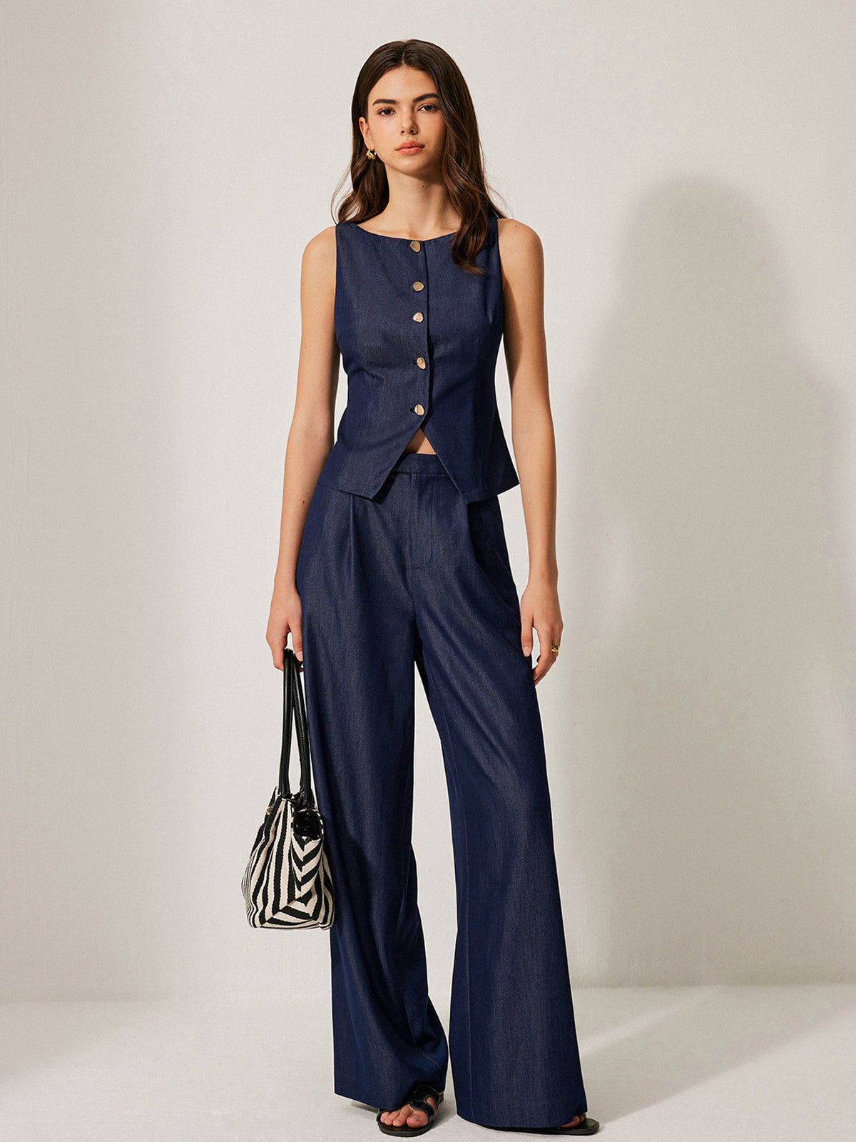 Crown Elara™ | Mid-Waist Pocket Trousers